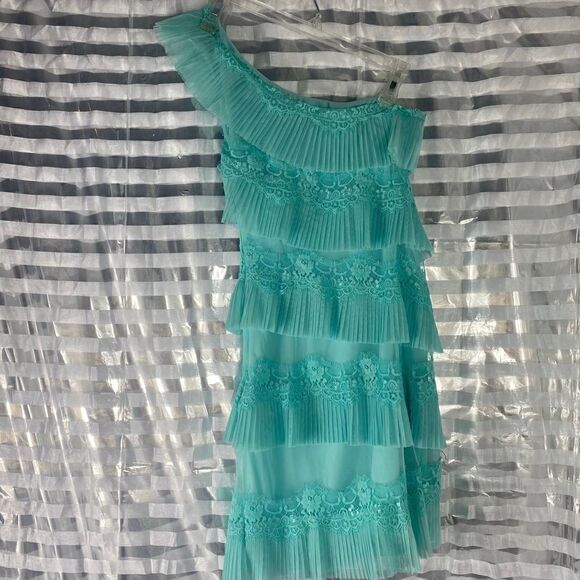 Maxandcleo Mint Green One Shoulder Tier Lace Dress - Picture 4 of 6